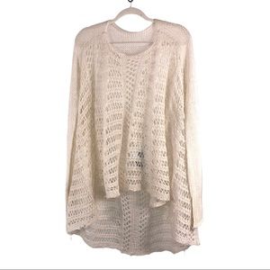 Ivory Knit Two Way Shabby Chic Cottagecore Sweater